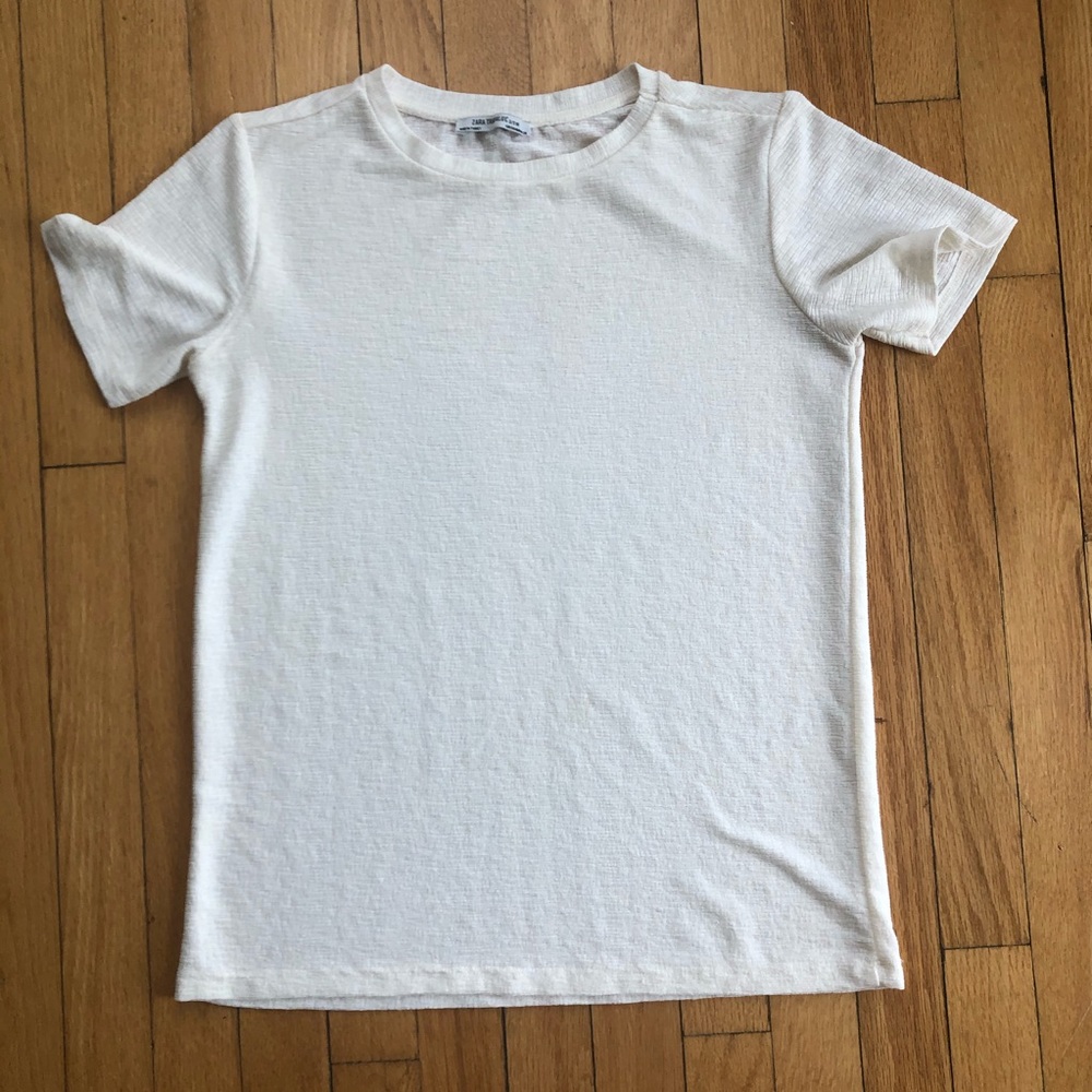 ZARA trafaluc size S top blouse shirt off white